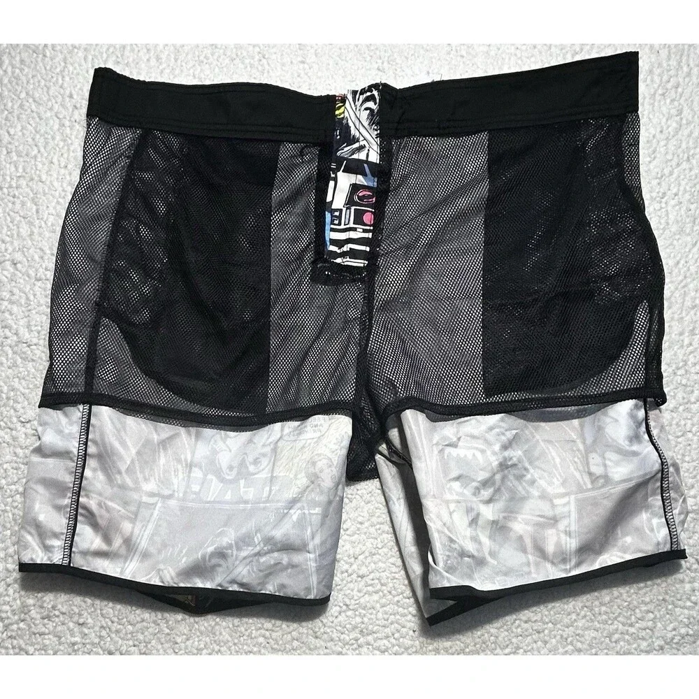 Star Wars Mens Comic Book Print Swim Trunks Board Shorts Mesh Lining 2XL